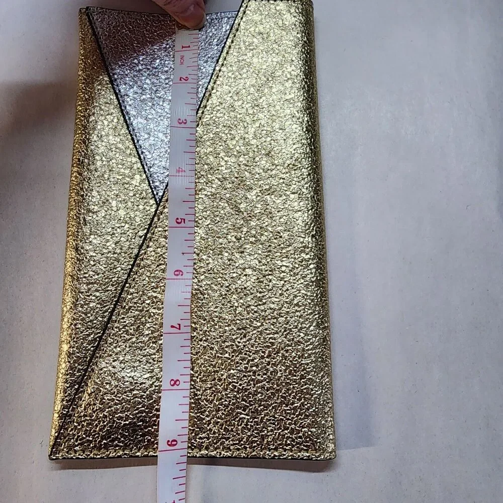 Clutch Evening Bag Gold Silver Magnet Closure 9x5